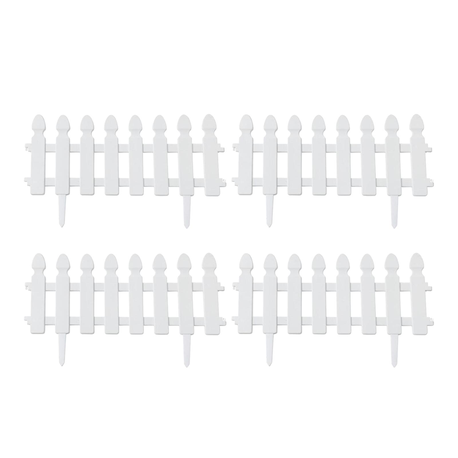 Landscape Edging Garden Edging Border Flexible Ornament Multipurpose Animal Barrier Fence Flower Edging Panel for Park Lawn Garden Driveway 4Pcs White
